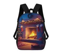 sinyumoney Cozy Christmas Fireplace Mochila Escolar Resistente Al Agua - Perfecta Para Viajes, Trabajo Y Uso Diario 17inch