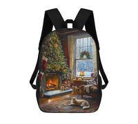 sinyumoney Cozy Christmas Fireplace Painting Mochila Escolar, Mochila De Viaje Para La Universidad, Mochilas Para Acampar, Aventuras Al Aire Libre Y Viajes Diarios 17inch