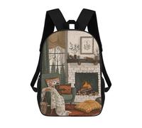 sinyumoney Cozy Fireplace Room Mochila Escolar Para Niñas Mochila Impermeable Mochila Informal De Día Mochila Ligera Para Niño Y Niña Mochila Escolar 17inch