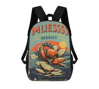 sinyumoney Crab Feast Poster Mochila Para Niños, Adolescentes Y Estudiantes, Mochilas Para Niñas, Mochilas Para Niños Pequeños, Primaria Y Secundaria 17inch