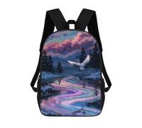 sinyumoney Crane over A Rainbow River Mochila Escolar Infantil Impresa En 3D Para Niños, Mochilas De Viaje De Alta Capacidad, Bolsas Para Libros, Mochila Escolar Infantil 17inch