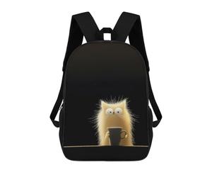 sinyumoney Crazy Cat with Coffee Mochila Escolar Ligera Para El Colegio, Mochila Escolar De Día, Mochila Para Libros Para La Universidad Para Niñas, Adolescentes 17inch
