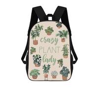 sinyumoney Crazy Plant Lady Mochila Escolar Infantil De 17 Pulgadas, Impresa En 3D, Estilo Casual, Para Niños, Ideal Para Viajes, Como Mochila Escolar O Para Llevar Libros.