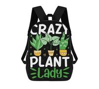 sinyumoney Crazy Plant Lady Mochila Escolar Mochila De Papelería De Moda Mochila Impermeable Mochilas Informales Para El Día A Día - Perfecta Para Viajes, Trabajo Y Uso Diario 17inch