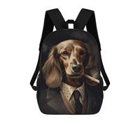 sinyumoney Cream Dachshund Gangster Mochilas Para Niños Mochilas Escolares Mochila Escolar Para Niños Impresa En 3D Mochilas De Viaje De Moda Para Niños De Primaria Y Secundaria 17inch