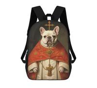 sinyumoney Cream French Bulldog Pope Mochila Escolar Para La Escuela Secundaria, Preparatoria, Universidad, Viajes Para Niñas, Niños Y Adolescentes 17inch