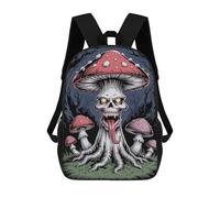 sinyumoney Creepy Mushroom Skull in Dark Forest Mochila Escolar Ligera E Informal Para Adolescentes, Niños, Mujeres Y Hombres 17inch