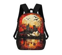 sinyumoney Crimson Tide Gothic Sydney at Sunset Mochila Escolar Impresa En 3D Mochilas Informales Para Niños Mochila Escolar Impresa En 3D Para Niños De Primaria Y Secundaria 17inch