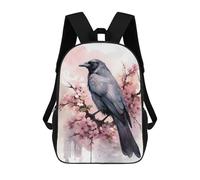 sinyumoney Crow Cherry Blossom 17inch Mochila Escolar Impresa En 3D Para Niños, Mochila Escolar Informal De Moda, Mochilas De Viaje Para Niños Y Estudiantes.