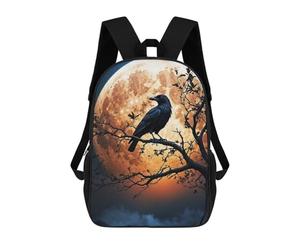 sinyumoney Crow Gazes at The Moon Mochila Escolar Ligera Para Aeropuerto, Estudiantes Universitarios, Mochila Para Hombres, Mujeres Y Adolescentes 17inch