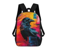 sinyumoney Crow in Abstract Art Mochilas Para Niños, Mochilas Escolares Personalizadas En 3D Para Niños Y Niñas, Mochilas Escolares Grandes, Mochilas Informales Para El Día A Día 17inch