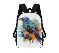 sinyumoney Crow Painting Mochila Escolar Infantil De 17 Pulgadas Con Estampado 3D, Mochila Moderna Para Niños, Mochilas De Viaje, Bolsas Para Libros, Mochila Escolar Infantil