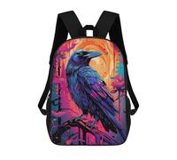 sinyumoney Crow Ravens Ink Mochila Escolar Impresa En 3D Mochilas Informales Para Niños Mochila Escolar Impresa En 3D Para Niños De Primaria Y Secundaria 17inch