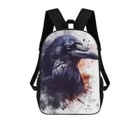 sinyumoney Crow Watercolor Mochilas Para Niños Y Estudiantes, Mochilas Escolares Impresas En 3D, Mochilas Para Estudiantes De Primaria Y Secundaria, Mochilas Para Niños Y Niñas 17inch