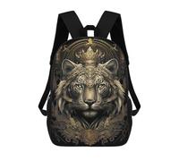 sinyumoney Crown Tiger King Art Deco Mochila Escolar, Secundaria, Preparatoria, Universidad, Mochila De Viaje Para El Campus, Viajes Al Aire Libre, Deportes 17inch