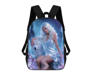 sinyumoney Crystal Cave Fantasy with Wolf Mochilas Escolares Mochila Escolar Ligera Mochila De Día Mochila Escolar Para La Universidad Para Niños/Niñas/Adolescentes 17inch