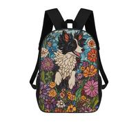 Sinyumoney Crystal Tree Reflection Mochila Escolar Ligero, Mochila De Día, Bolsa De Libros Para Hombres/Mujeres, Perros de flores de cristal, 17"