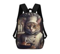 sinyumoney Culinary Cat Chef -4 Mochila Infantil Para Niñas, Mochila Escolar 3D, Mochila Para Niños Pequeños, Mochila Informal De Día, Mochila Escolar De Moda 17inch