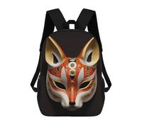 sinyumoney Cunning Fox Kitsune Mask Mochila Ligera Informal Para El Día A Día, Mochila Escolar Para El Campus, Actividades Al Aire Libre, Viajes Y Deportes 17inch