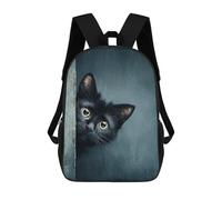 sinyumoney Curious Black Cat Peeking Mochila Escolar, Mochila De Negocios, Mochila Impermeable Para Libros, Para Acampar, Aventuras Al Aire Libre Y Viajes Diarios 17inch