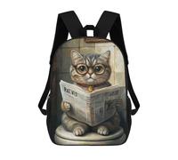sinyumoney Curious Cat Reading Newspaper-2 Mochila Grande Para Portátil Resistente Al Agua Para La Escuela - Perfecta Para Viajes, Trabajo Y Uso Diario 17inch