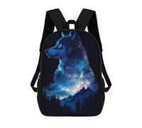 Sinyumoney Curious Cosmic Giraffe Mochila Mochila Impresa 3D, Mochila De Viaje, Mochila De Viaje, Mochila Escolar Para Niñas Y Niños, Wolf Galaxy Night, 17"