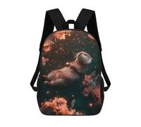 Sinyumoney Curious Cosmic Giraffe Mochila Mochila Impresa 3D, Mochila De Viaje, Mochila De Viaje, Mochila Escolar Para Niñas Y Niños, Otter In A Starry Water, 17"