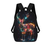 Sinyumoney Curious Cosmic Giraffe Mochila Mochila Impresa 3D, Mochila De Viaje, Mochila De Viaje, Mochila Escolar Para Niñas Y Niños, Glowing Magic Deer, 17"