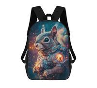 Sinyumoney Curious Cosmic Giraffe Mochila Mochila Impresa 3D, Mochila De Viaje, Mochila De Viaje, Mochila Escolar Para Niñas Y Niños, Squirrel Astronaut, 17"