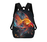 Sinyumoney Curious Cosmic Giraffe Mochila Mochila Impresa 3D, Mochila De Viaje, Mochila De Viaje, Mochila Escolar Para Niñas Y Niños, Goldfish In Space, 17"