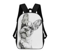 sinyumoney Curious French Bulldog Sketch Mochila Escolar De 17 Pulgadas Impresa En 3D Mochilas Infantiles Mochila Genial Impresa En 3D Para Niños De Primaria Y Secundaria