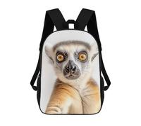 sinyumoney Curious Ring-tailed Lemur Selfie Mochilas Para Niños Mochila Escolar Mochila Escolar Impresa En 3D Para Niños Estudiantes De Primaria Y Secundaria 17inch