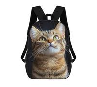 sinyumoney Curious Tabby Cat Mochila Infantil, Mochila Escolar Impresa En 3D, Mochila Para Niños Y Niñas, Mochila Escolar Ajustable Para La Escuela Primaria 17inch