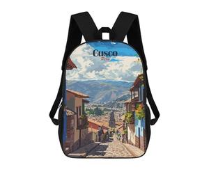 sinyumoney Cusco, Peru Travel Mochila Escolar Infantil Impresa En 3D Para Niños, Mochilas De Viaje, Bolsas Para Libros Para Niños Estudiantes De Primaria 17inch