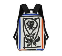 sinyumoney Cut Out Rose Poster Mochila Escolar De 17 Pulgadas Para Adolescentes, Con Estampado 3D, Ajustable Y Con Bolsillos, Ideal Para Niños, Niñas Y Estudiantes.