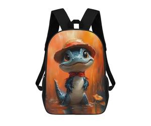 sinyumoney Cute Alligator with A Hat Mochila Para Computadora Para La Escuela/trabajo/viajes Para Adolescentes, Niñas, Niños, Mujeres Y Hombres 17inch