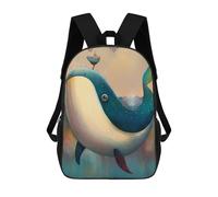 sinyumoney Cute As A Button Whale Mochilas Impresas En 3D 17inch Mochila Escolar Infantil Para Exteriores, Mochila Informal De Día, Bolsas De Viaje Informales Para Estudiantes De Secundaria