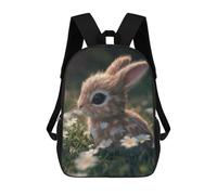 sinyumoney Cute Baby Bunny in Flowers Mochilas Escolares Para Niños Y Niñas, Mochilas Deportivas Informales Para Primaria, Mochilas De Gran Capacidad Para Libros 17inch