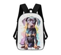 sinyumoney Cute Baby Doberman Puppy Mochila Escolar Impresa En 3D 17inch Mochila Escolar Infantil Mochilas De Viaje Mochila Informal De Moda Para Niños Y Estudiantes