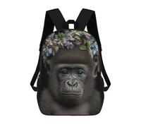 sinyumoney Cute Baby Fluffy Gorilla Mochila Infantil Con Impresión 3D, Mochila Escolar Para Niños, Mochila Informal Divertida Para Niños Y Adolescentes 17inch