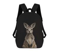 sinyumoney Cute Baby Kangaroo Portrait on Black Mochila Escolar, De Negocios, Resistente, Para Portátil, Para Camping, Aventuras Al Aire Libre Y Viajes Diarios 17inch