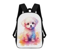 sinyumoney Cute Baby Maltese Puppy Mochila Escolar De 17 Pulgadas Para Adolescentes, Con Estampado 3D, Ajustable Y Con Bolsillos, Ideal Para Niños, Niñas Y Estudiantes.