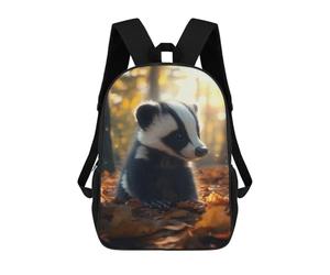 sinyumoney Cute Badger in Autumn Mochila De Peluche Con Dibujos Animados, Mochila 3D Para Niños, Bolsa Escolar, Idea De Regalo De Cumpleaños Para Niños Y Niñas 17inch