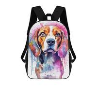 sinyumoney Cute Beagle Dog Portrait Mochila Escolar Grande Y Ligera, Mochila Informal Para El Campus, Actividades Al Aire Libre, Viajes Y Deportes 17inch