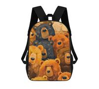 sinyumoney Cute Bear Faces Mochila Escolar Para Niños Mochila Escolar Impresa En 3D Mochila Escolar De Moda Para Niños De Primaria Y Secundaria 17inch