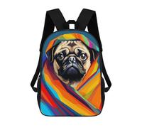 sinyumoney Cute Blanket Pug Pixel Art Mochila Escolar Impresa En 3D Para Niños Y Niñas, Mochila Para Portátil Para Niños/estudiantes/adultos 17inch