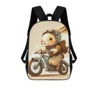 sinyumoney Cute Bunny Riding A Bike Mochilas Para Niños Y Estudiantes, Mochilas Escolares Impresas En 3D, Mochilas Para Estudiantes De Primaria Y Secundaria, Mochilas Para Niños Y Niñas 17inch
