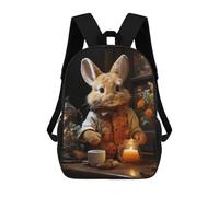 sinyumoney Cute Bunny Tea Time Mochilas Escolares Impresas En 3D, Mochila Escolar Informal Para Niños, Mochila Escolar De Moda Para Estudiantes De Secundaria 17inch