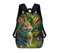 sinyumoney Cute Bunny with Carrots Mochila Escolar Para Niñas Y Niños, Mochilas De Gran Capacidad, Mochilas Ligeras Para Niños Y Estudiantes 17inch
