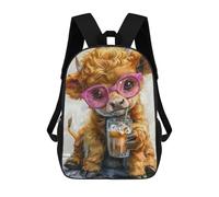 sinyumoney Cute Calf Addict Coffe Mochila Escolar Para Niñas Y Niños, Mochilas De Gran Capacidad, Mochilas Ligeras Para Niños Y Estudiantes 17inch